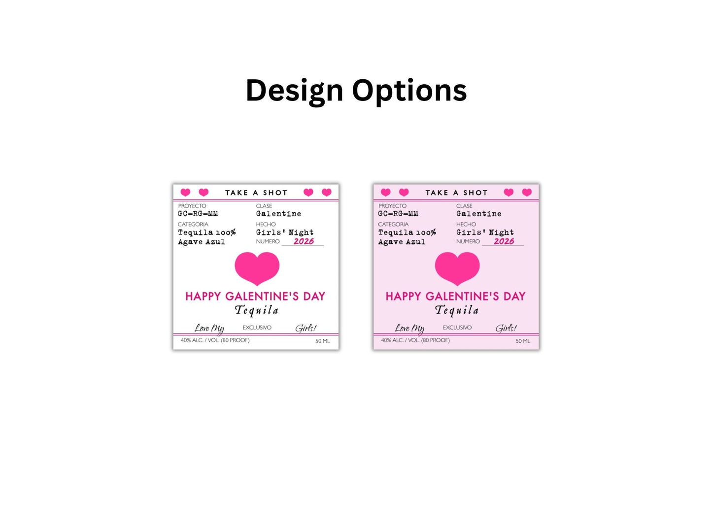 Galentine's Day Tequila Label Templates