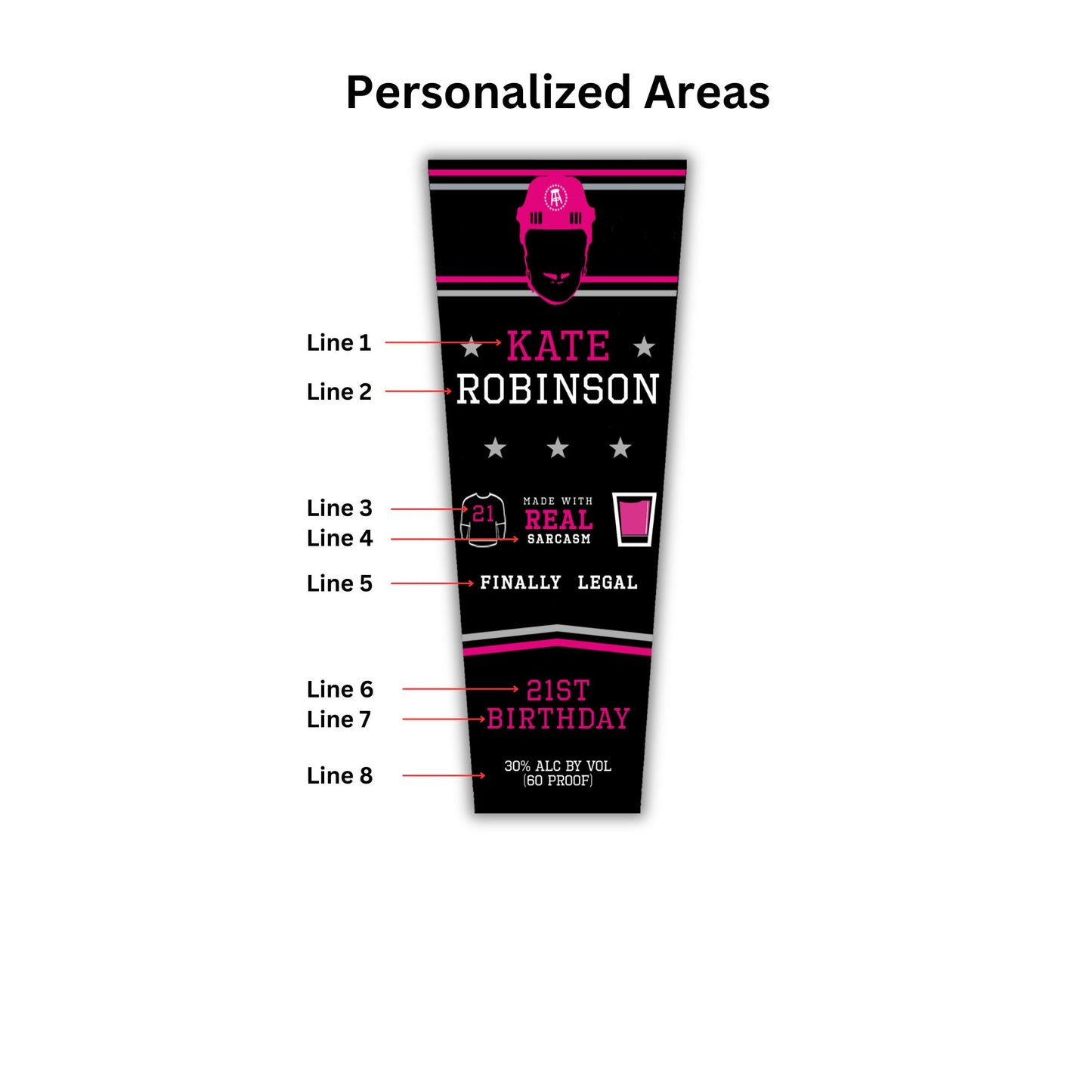 Personalized Pink Vodka Labels