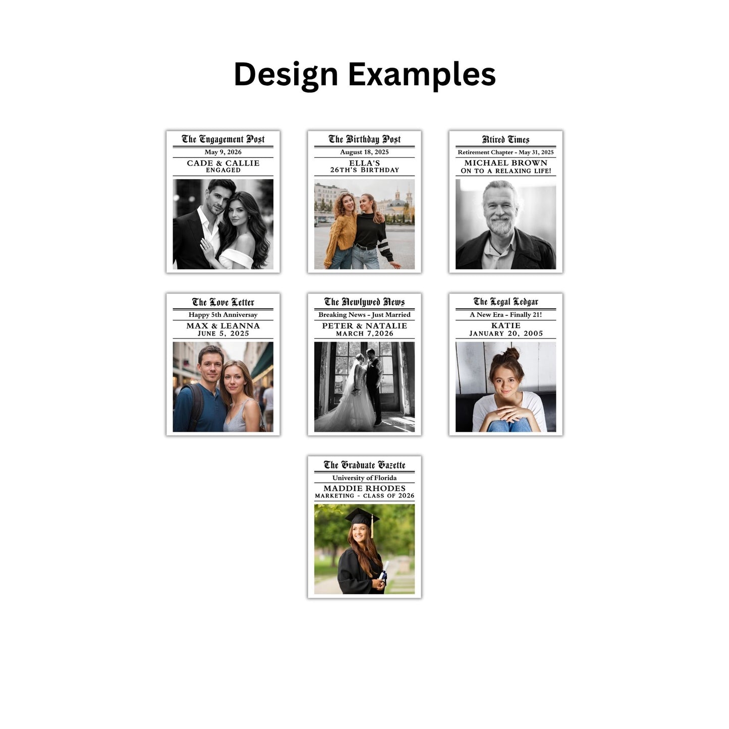 Personalized Newspaper Photo Bottle Label