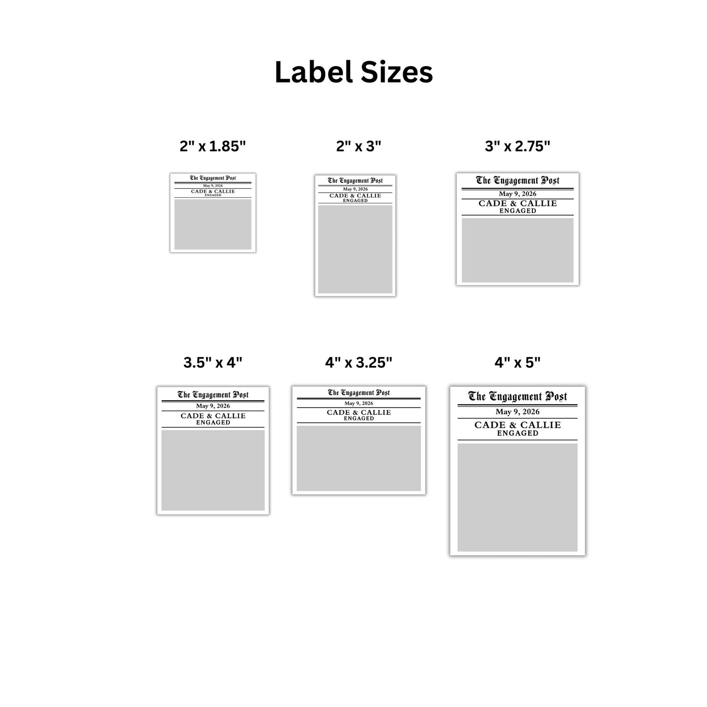 Personalized Newspaper Photo Bottle Label