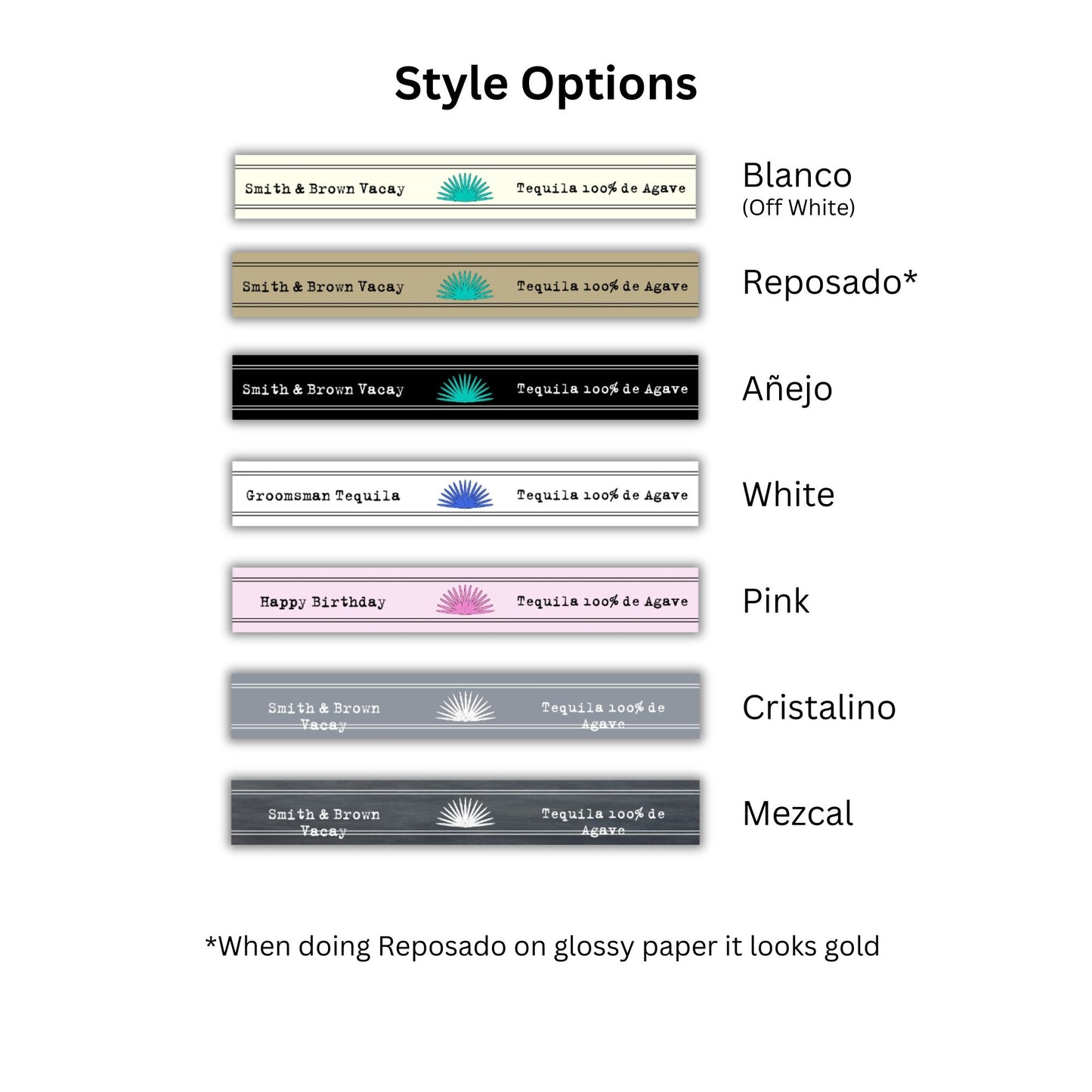 Personalized Tequila Top Bottle Label Seals