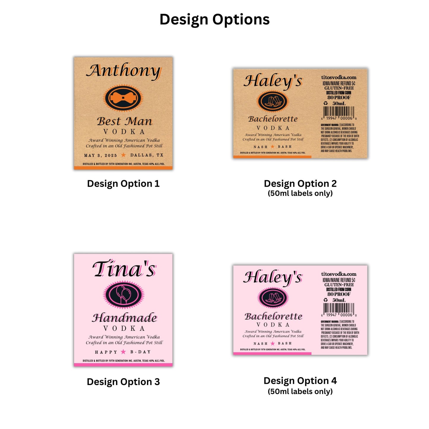 Personalized Vodka Bottle Labels