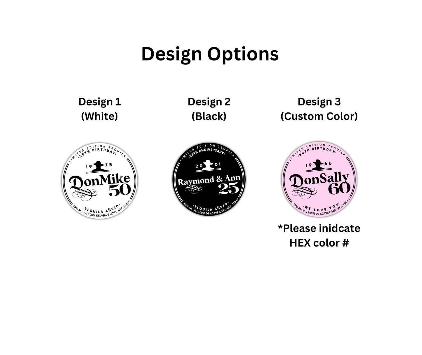 Personalized Tequila Anniversary Bottle Labels