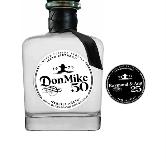 Personalized Tequila Anniversary Bottle Labels