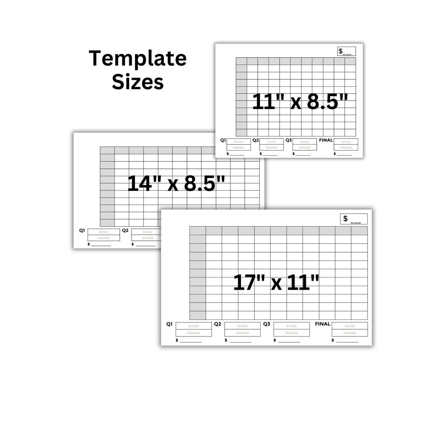 Football 100 Squares Pool Grid