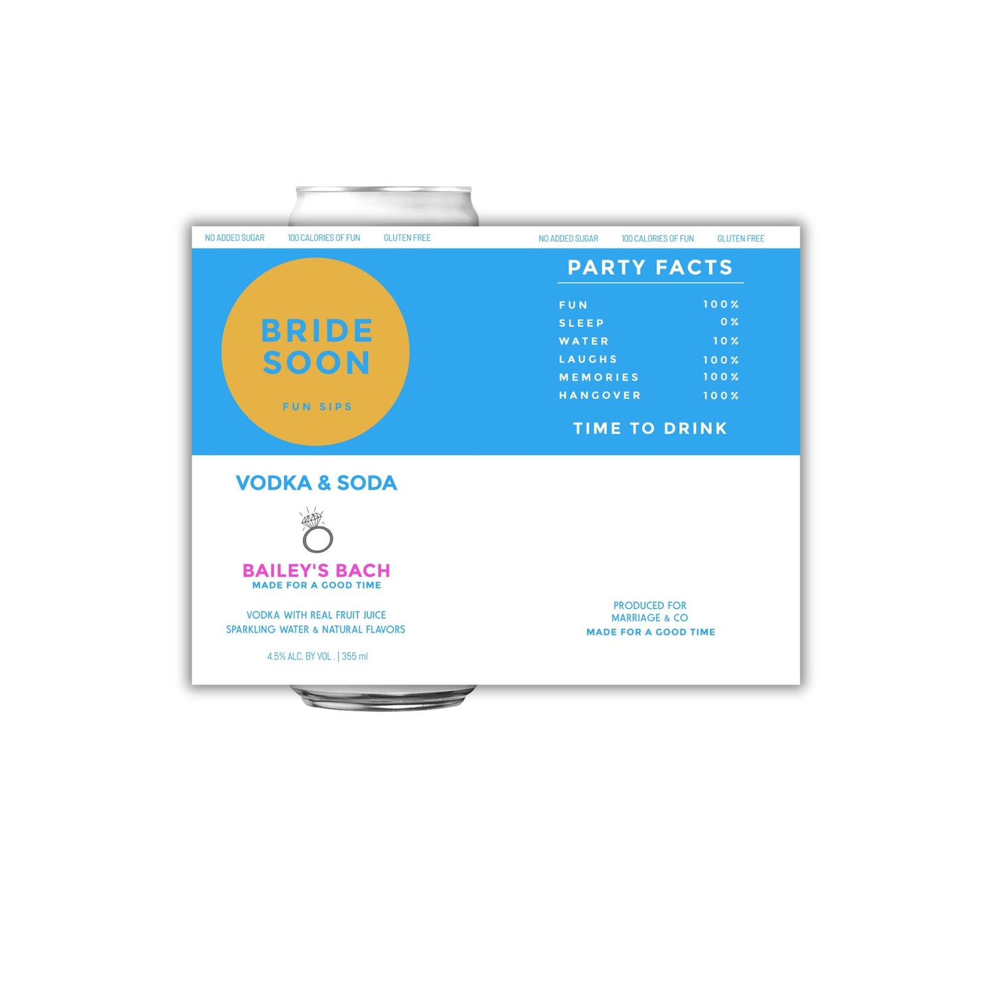 Personalized Bride Soon or Any Occasion Seltzer Can Labels