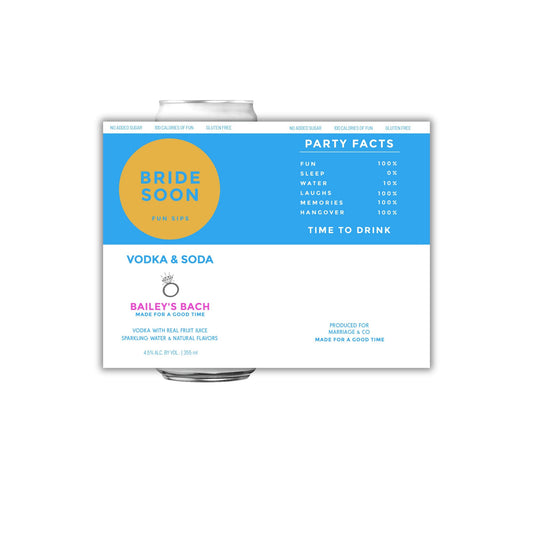 Personalized Bride Soon or Any Occasion Seltzer Can Labels