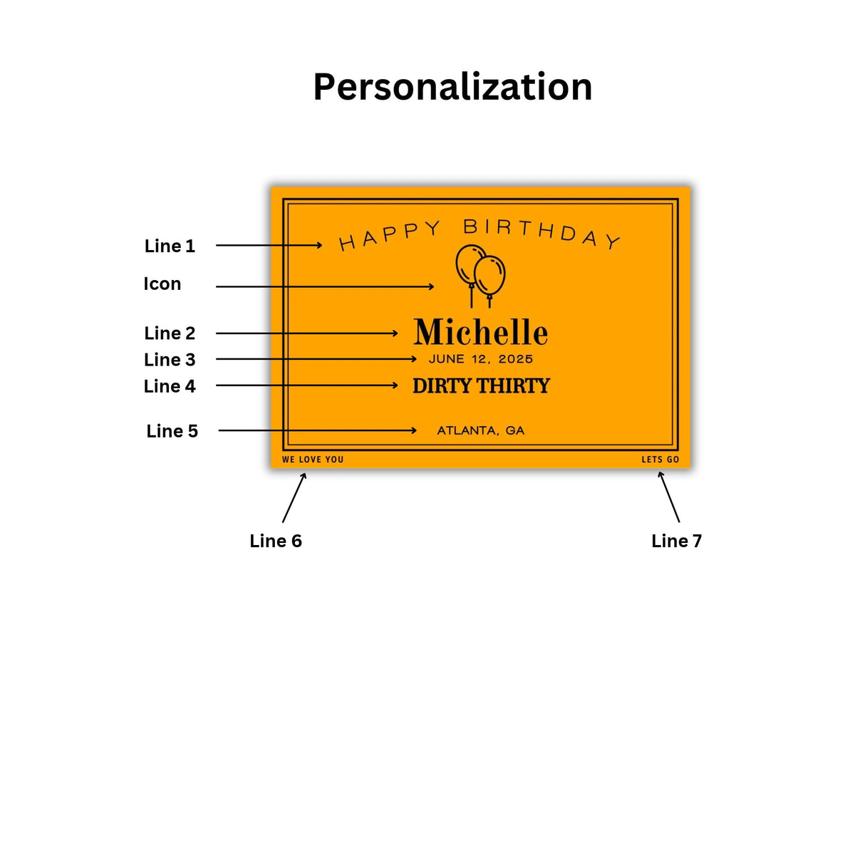 Personalized Modern Champagne Bottle Labels