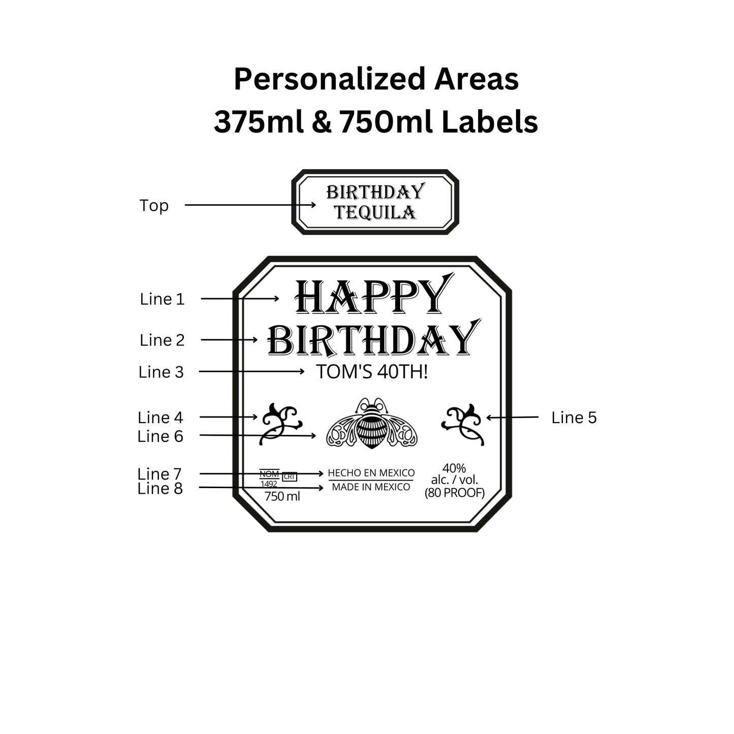 Personalized Tequila Bottle Labels
