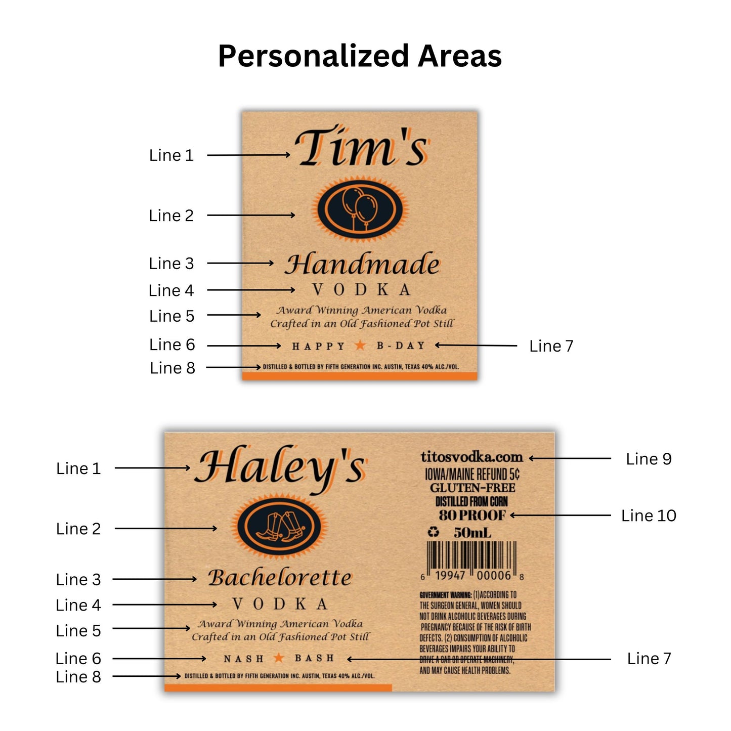Personalized Vodka Bottle Labels