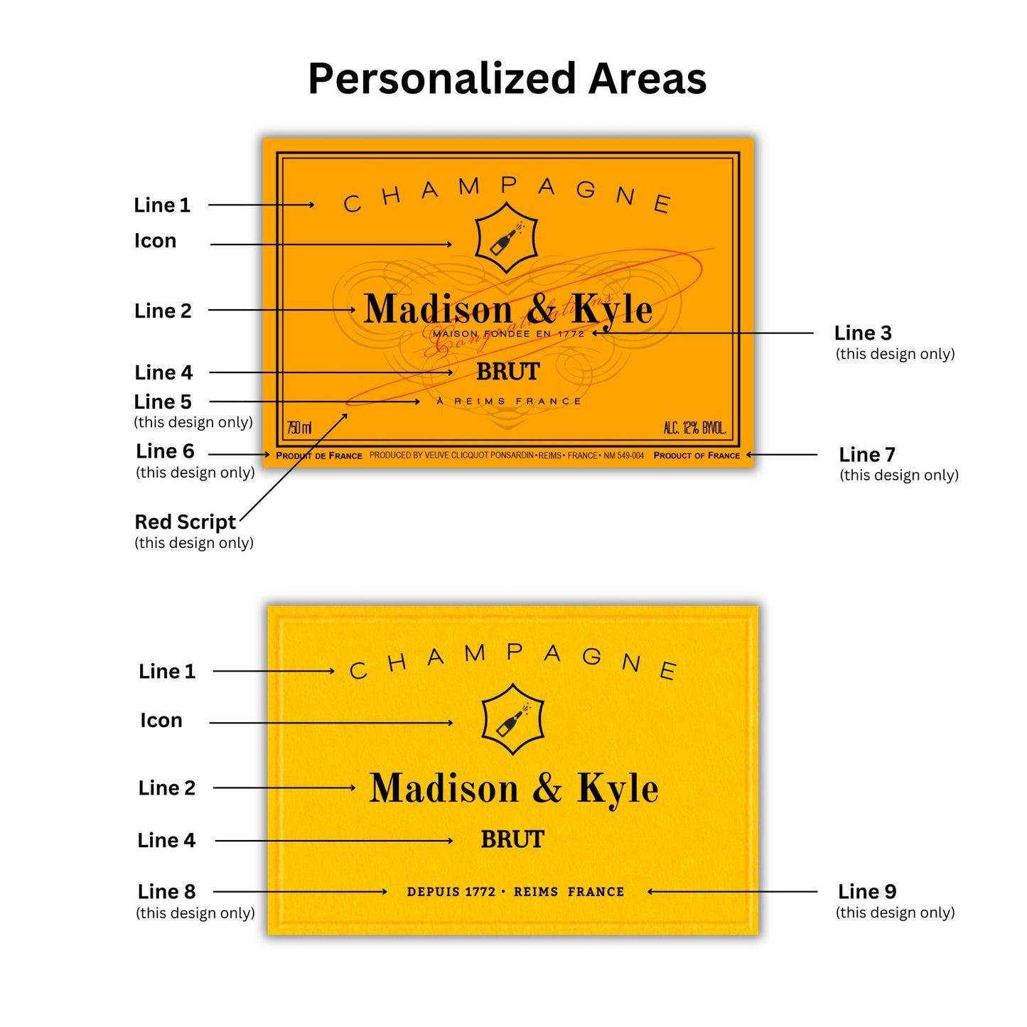 Personalized Champagne Bottle Labels