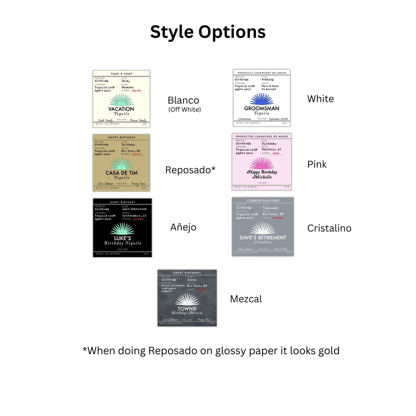 Personalized Tequila Bottle Labels