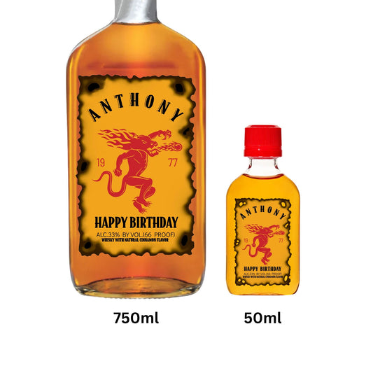 Personalized Cinnamon Whisky Bottle Labels