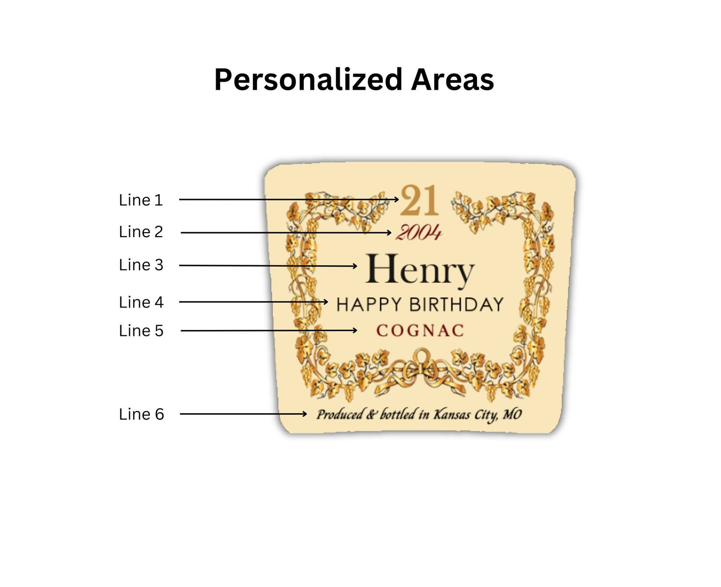 Personalized Cognac Brandy Bottle Labels