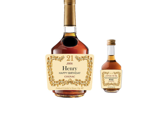 Personalized Cognac Brandy Bottle Labels