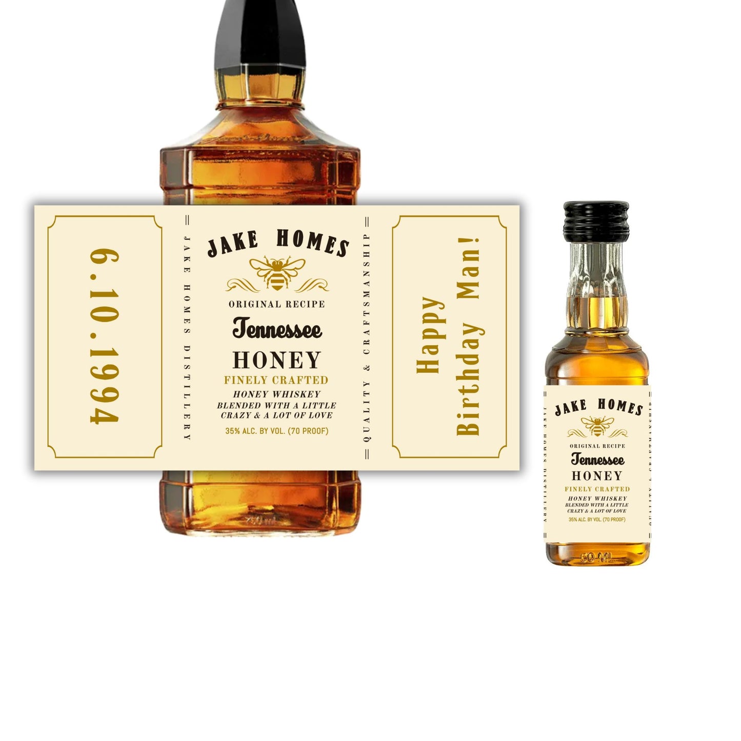 Whiskey Honey Personalized Bottle Labels