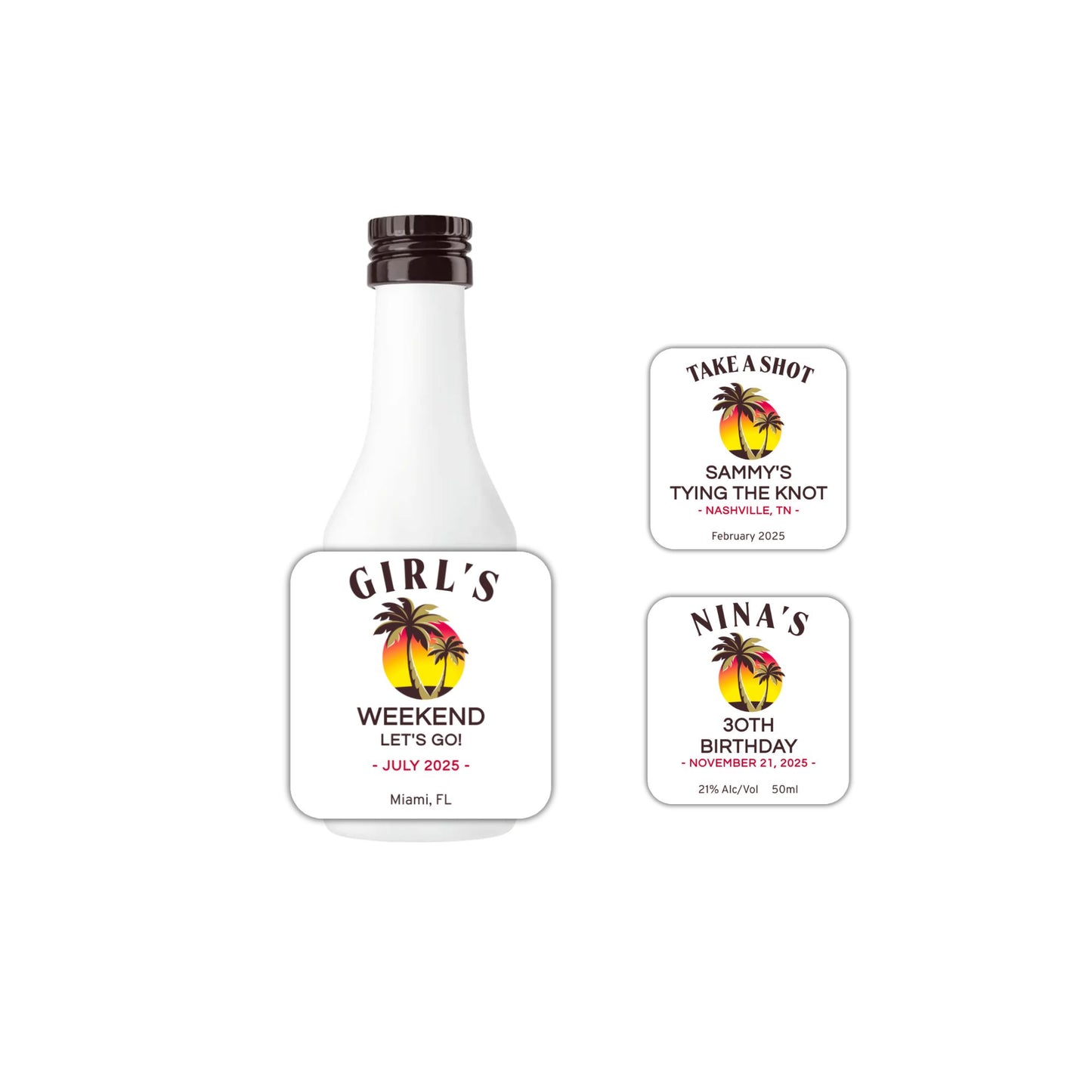 Personalized Rum Mini 50ml Bottle Labels