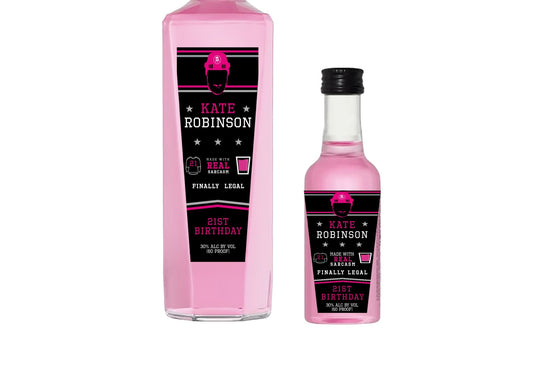 Personalized Pink Vodka Labels