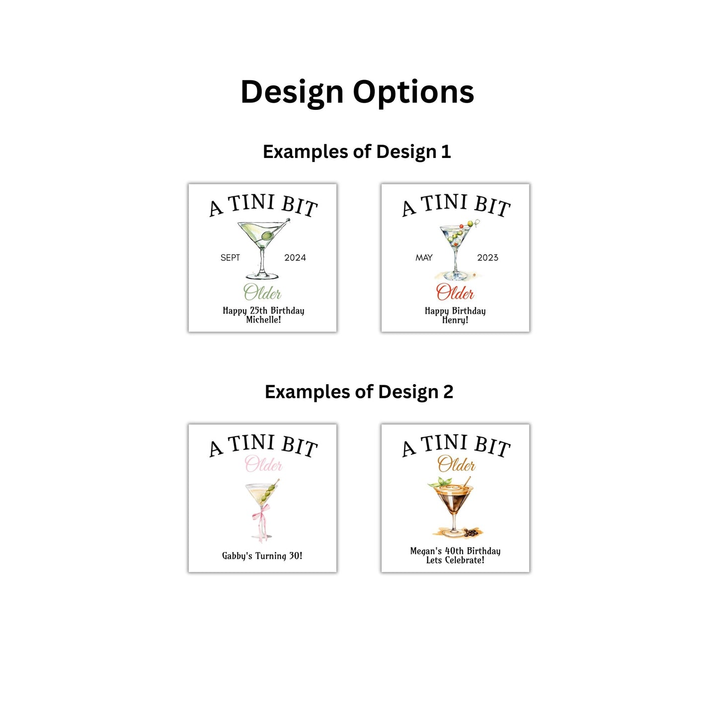 Personalized Tini Bit Older Labels