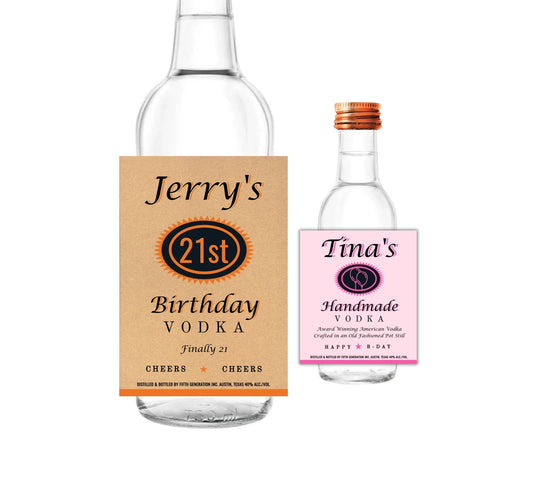 Personalized Vodka Bottle Labels