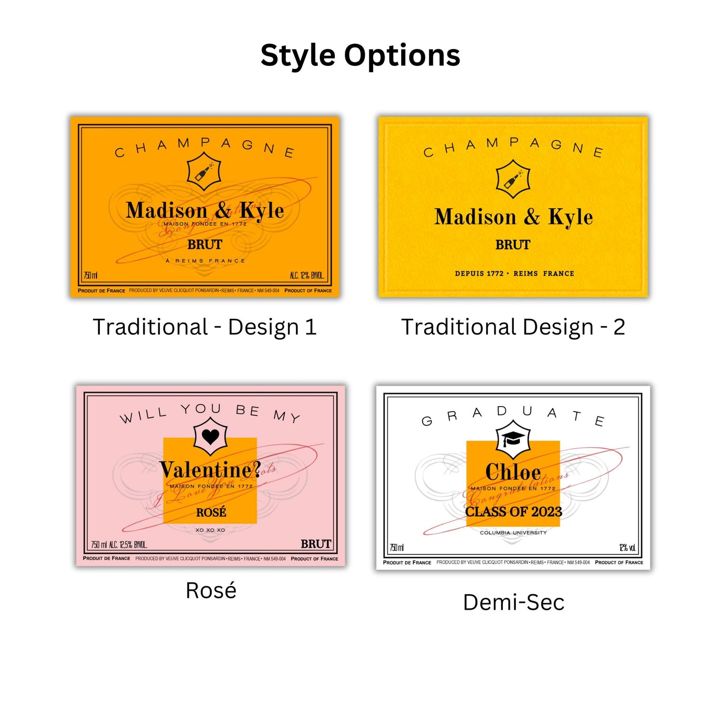 Personalized Champagne Bottle Labels