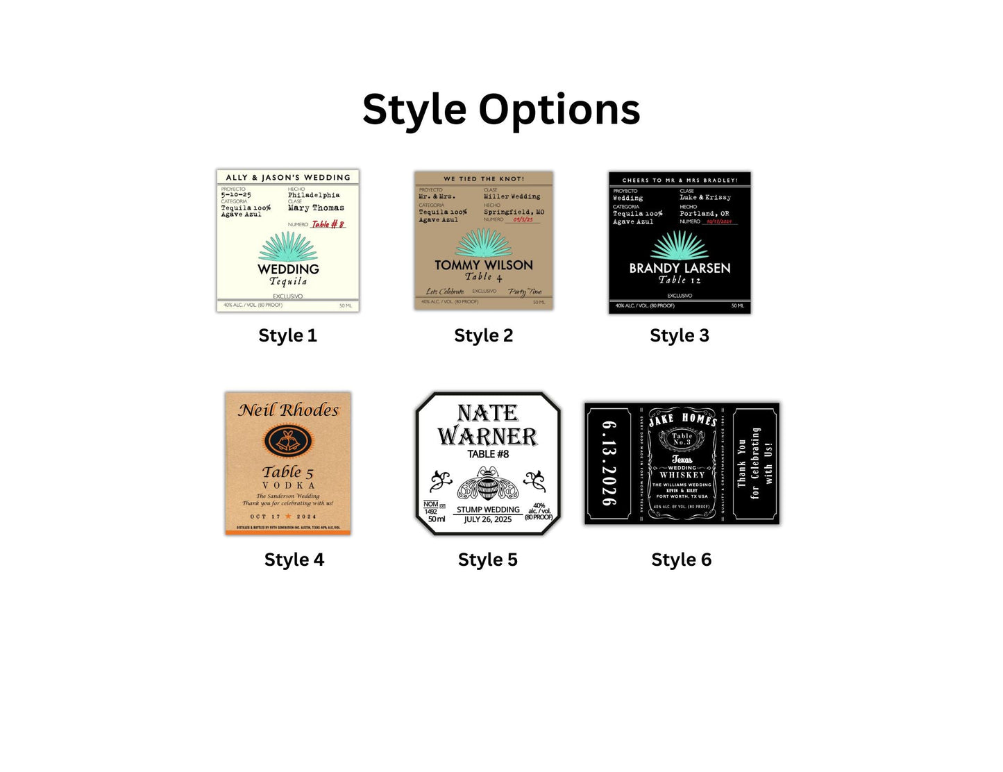 Personalized Wedding Seating Chart Mini Bottle Labels