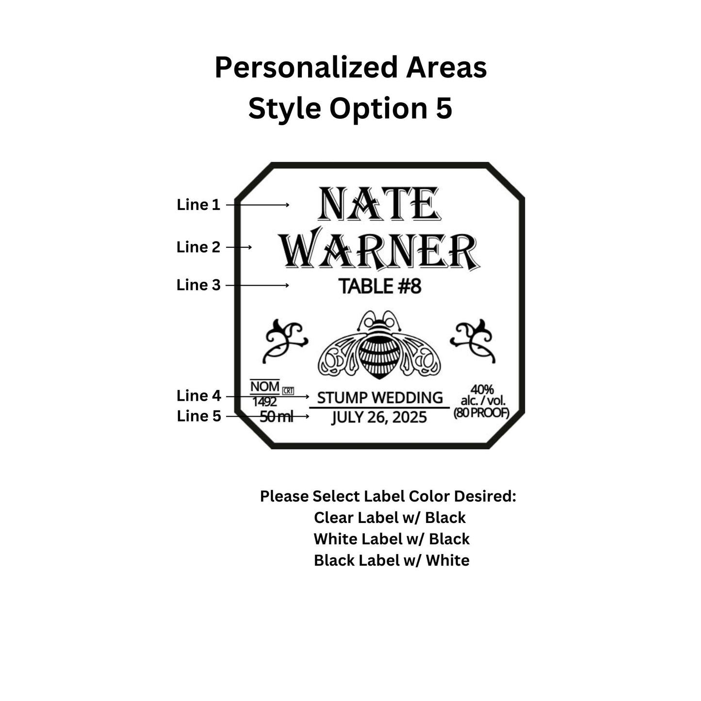 Personalized Wedding Seating Chart Mini Bottle Labels