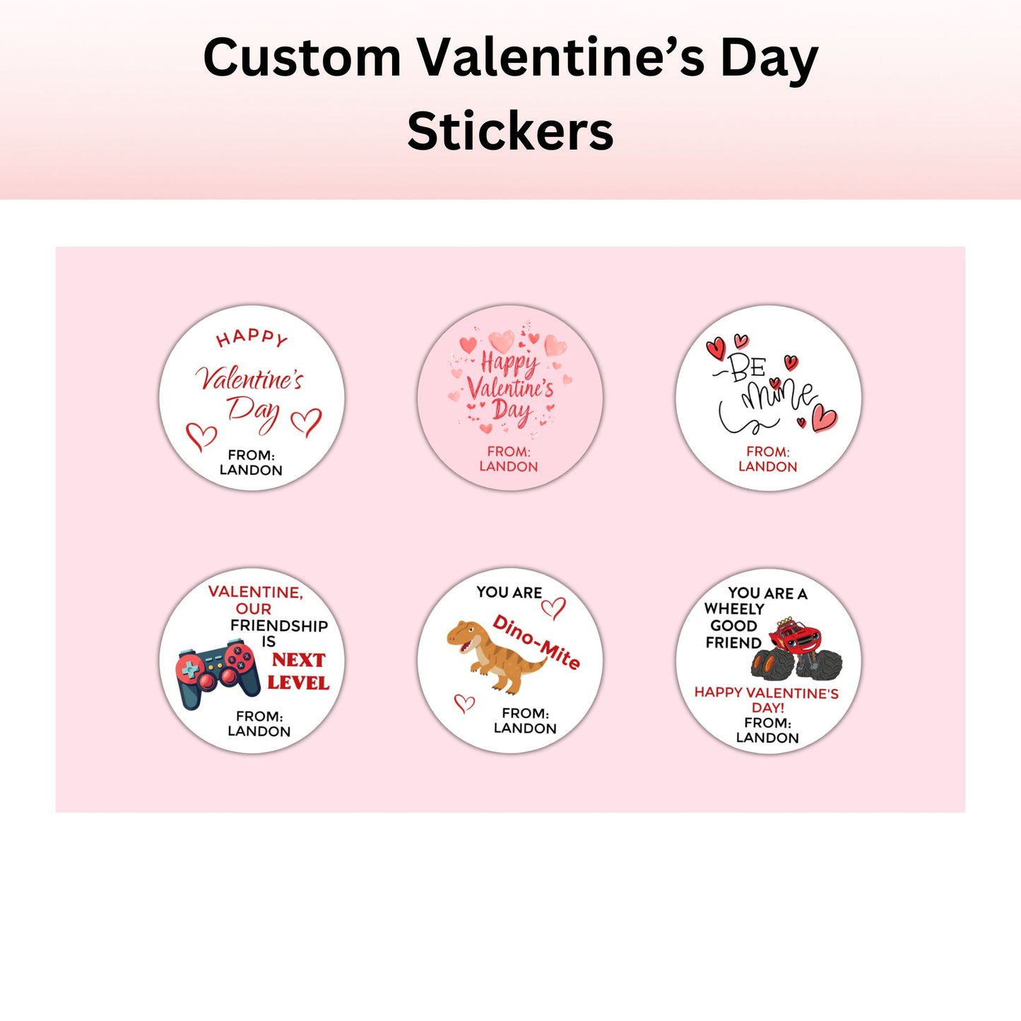 Custom Valentine's Day Stickers